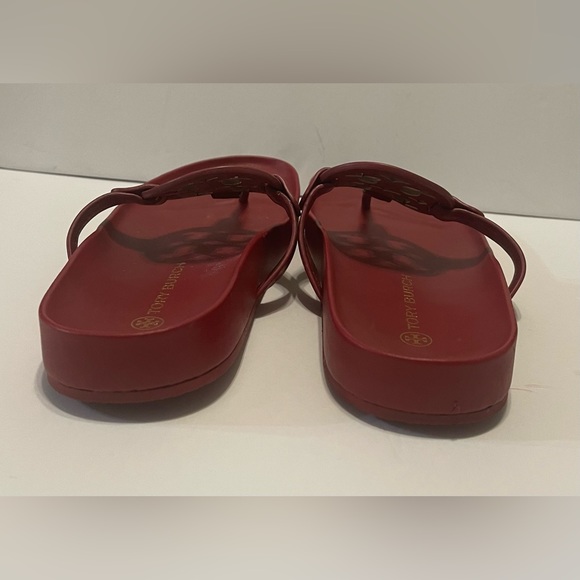 New Tory Burch Miller Cloud Red Leather Thong Sandals Size 9.5 🎁🎈 - Picture 7 of 10